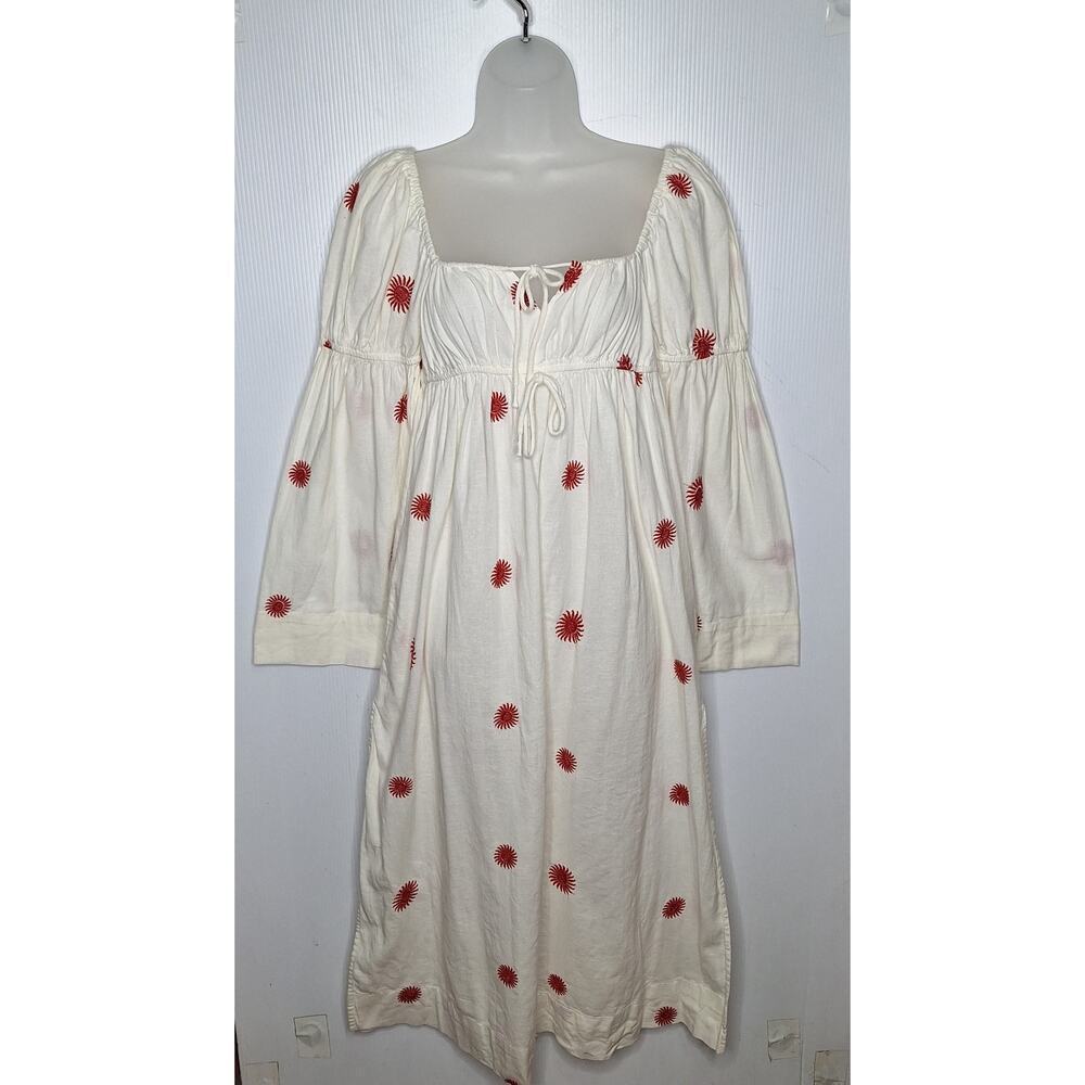 Free People Emory Embroidered Midi Dress XS Prairie Medieval Cottage Boho - Picture 14 of 14